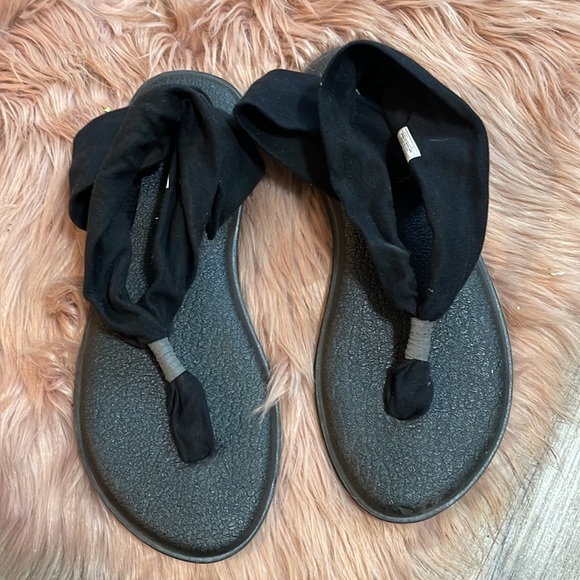 Sanuk Black Yoga Sling Size 9 - Picture 2 of 8